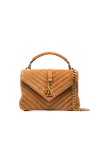 Visuel 1 : Collection Saint Laurent Bordeaux | Sac College medium daim cannelle| Boutique de sac de Luxe Parenthese Bordeaux