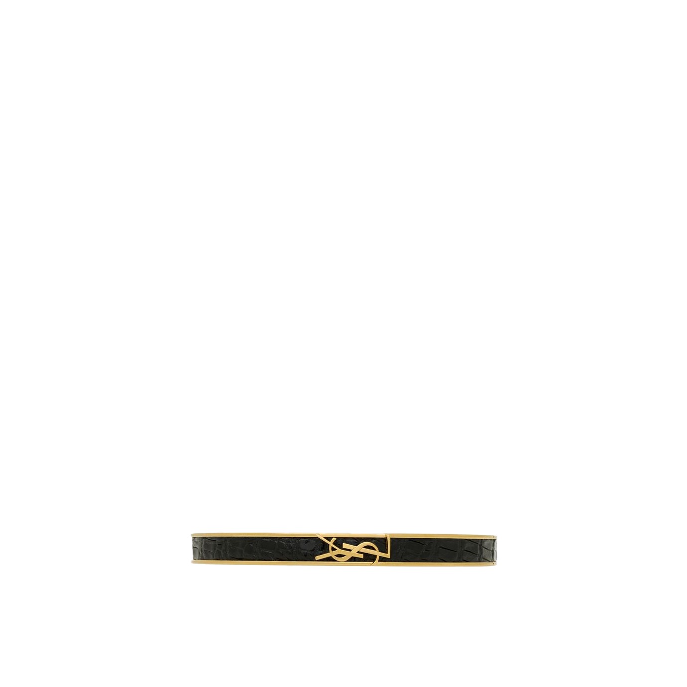 Visuel 1 : Collection Saint Laurent Bordeaux | Bracelet Opyum croco noir et or | Boutique de sac de Luxe Parenthese Bordeaux
