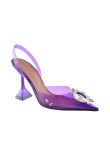 Visuel 2 : Collection Amina Muaddi Bordeaux | Escarpin Begum PVC violet| Boutique de chaussures de Luxe Parenthese