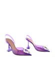 Visuel 3 : Collection Amina Muaddi Bordeaux | Escarpin Begum PVC violet| Boutique de chaussures de Luxe Parenthese