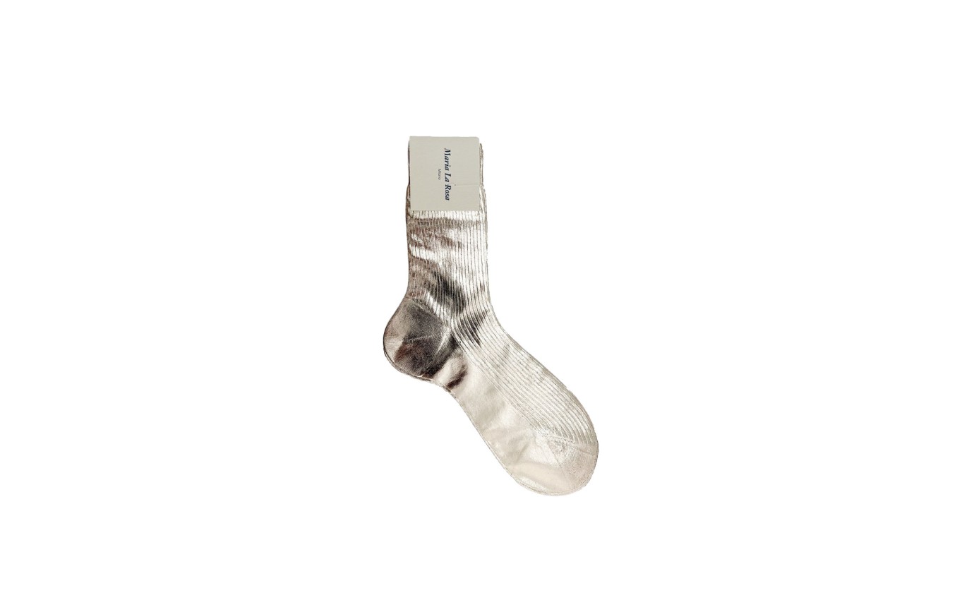 Visuel 1 : Collection Maria La Rosa Bordeaux | Chaussettes Platine | Boutique d'accessoires de Luxe Parenthese Bordeaux