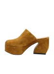 Visuel 2 : Si Rossi | Sabot en daim Camel | Boutique Parenthese