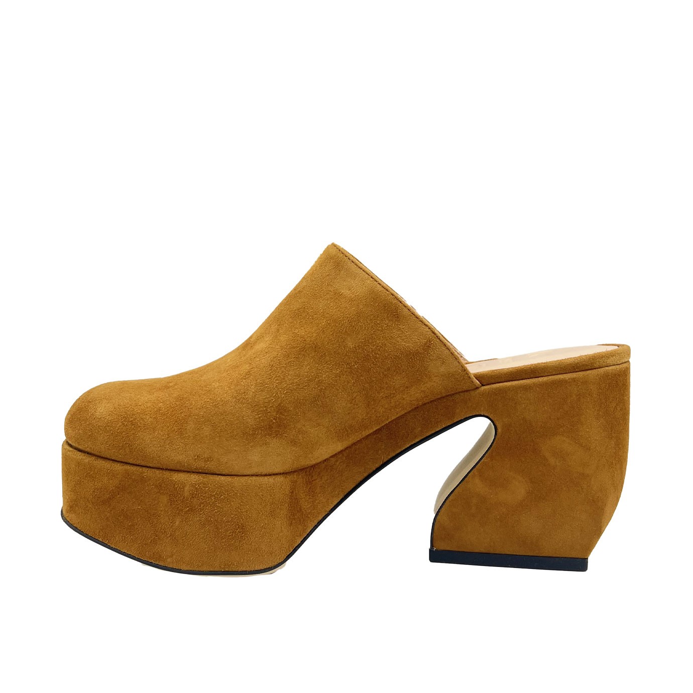 Visuel 2 : Si Rossi | Sabot en daim Camel | Boutique Parenthese