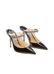 Visuel 2 : Collection Jimmy Choo Bordeaux | Bing 100 noir vernis| Boutique de chaussure de Luxe pour femme Parenthese Bordeaux
