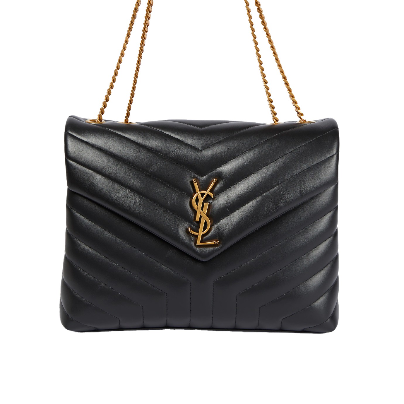 Visuel 1 : Saint Laurent| Sac Loulou Medium Noir or | Boutique Parenthese