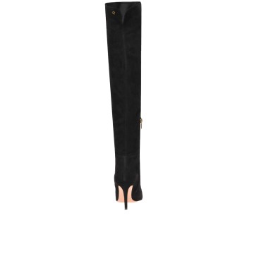 Visuel 4 : Gianvito Rossi | Botte cuissarde Jules en daim noir | Boutique Parenthese