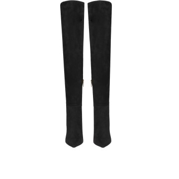 Visuel 3 : Gianvito Rossi | Botte cuissarde Jules en daim noir | Boutique Parenthese