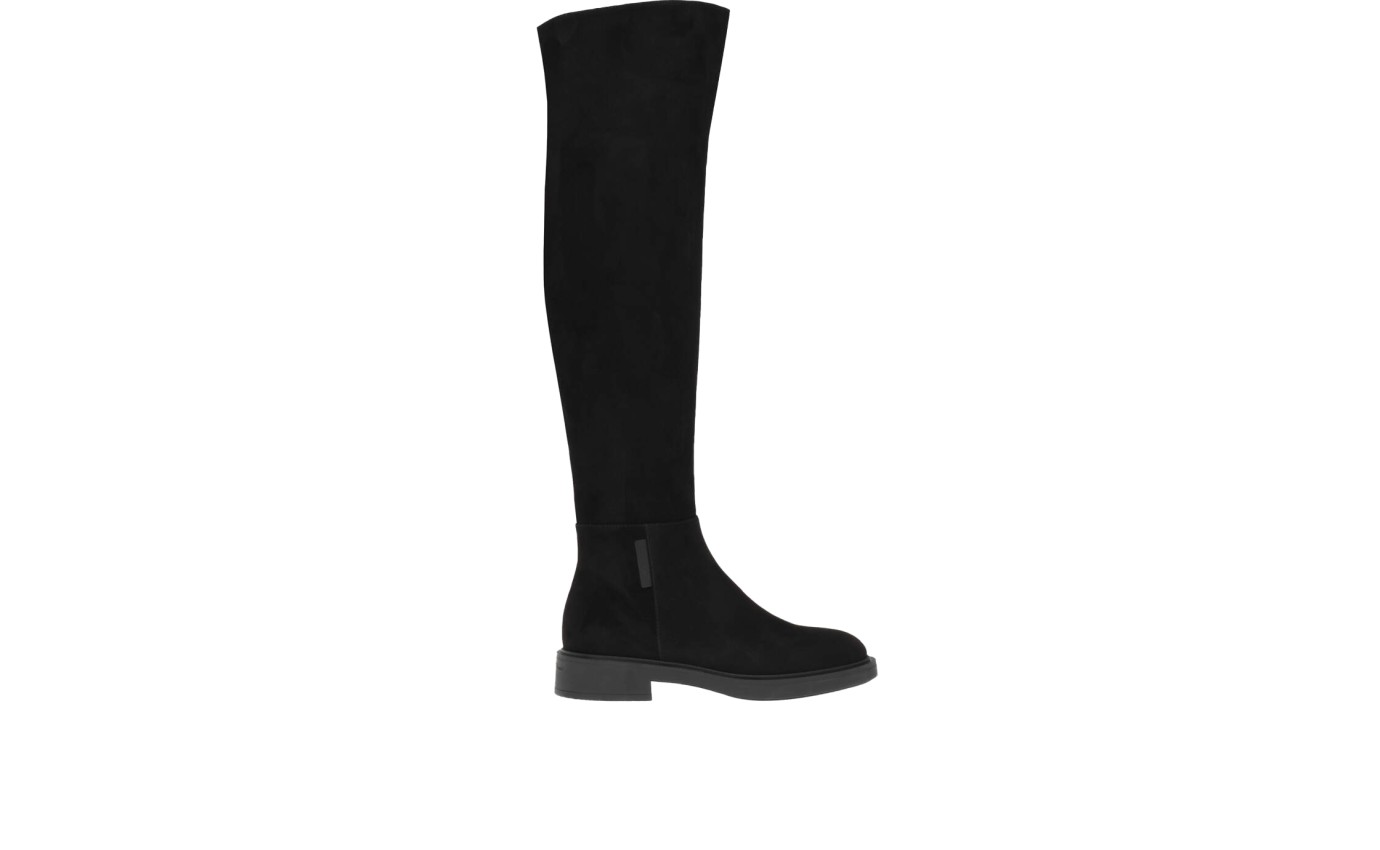 Visuel 1 : Gianvito Rossi | Botte cuissarde Lexington en daim noir | Boutique Parenthese