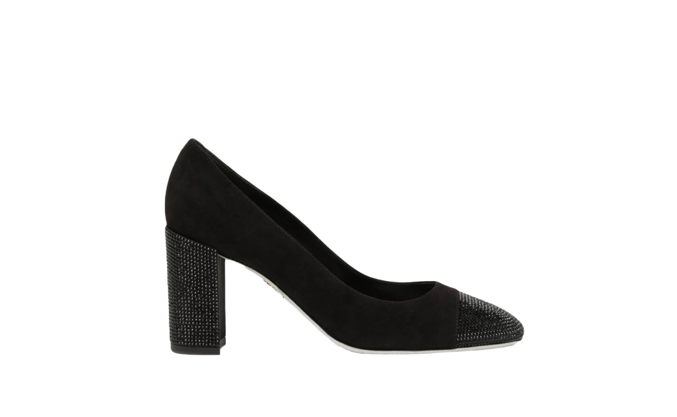 Visuel 1 : Collection René Caovilla Bordeaux | Escarpin Kristen Noir| Boutique de chaussures de Luxe pour femme