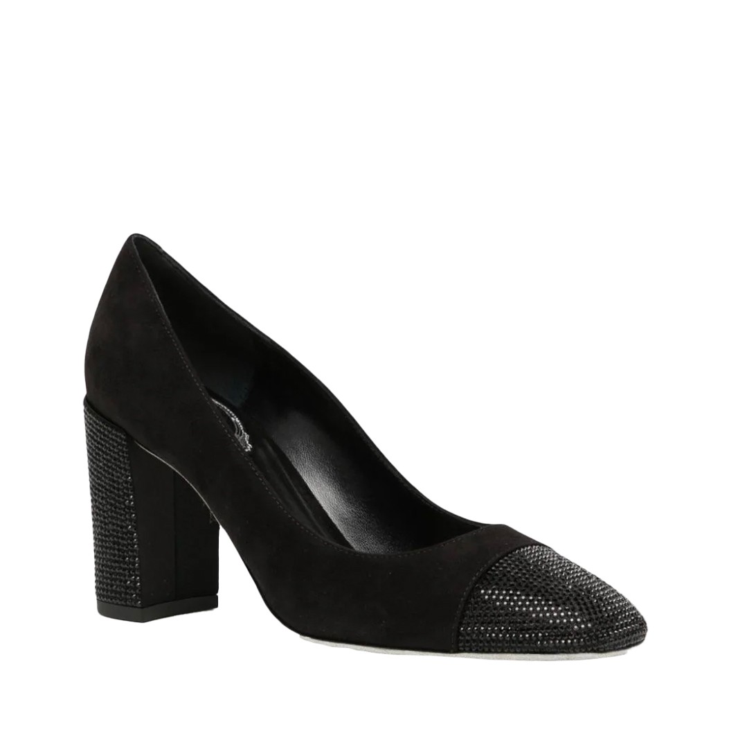 Visuel 2 : Collection René Caovilla Bordeaux | Escarpin Kristen Noir| Boutique de chaussures de Luxe pour femme