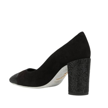 Visuel 3 : Collection René Caovilla Bordeaux | Escarpin Kristen Noir| Boutique de chaussures de Luxe pour femme