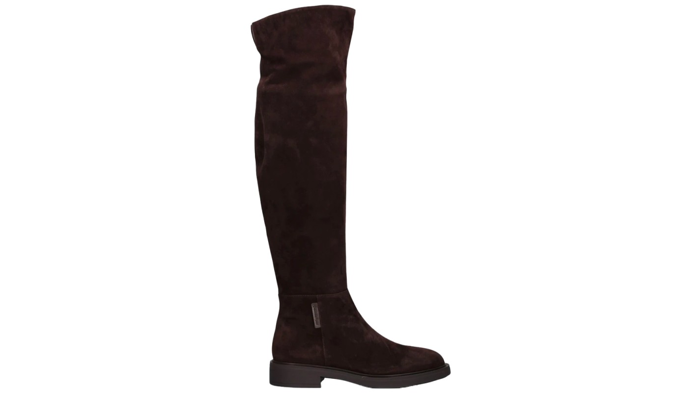 Visuel 1 : Gianvito Rossi | Botte cuissarde Lexington en daim mocha | Boutique Parenthese
