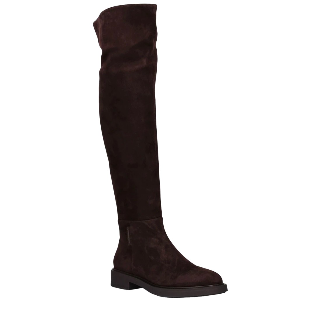 Visuel 2 : Gianvito Rossi | Botte cuissarde Lexington en daim mocha | Boutique Parenthese
