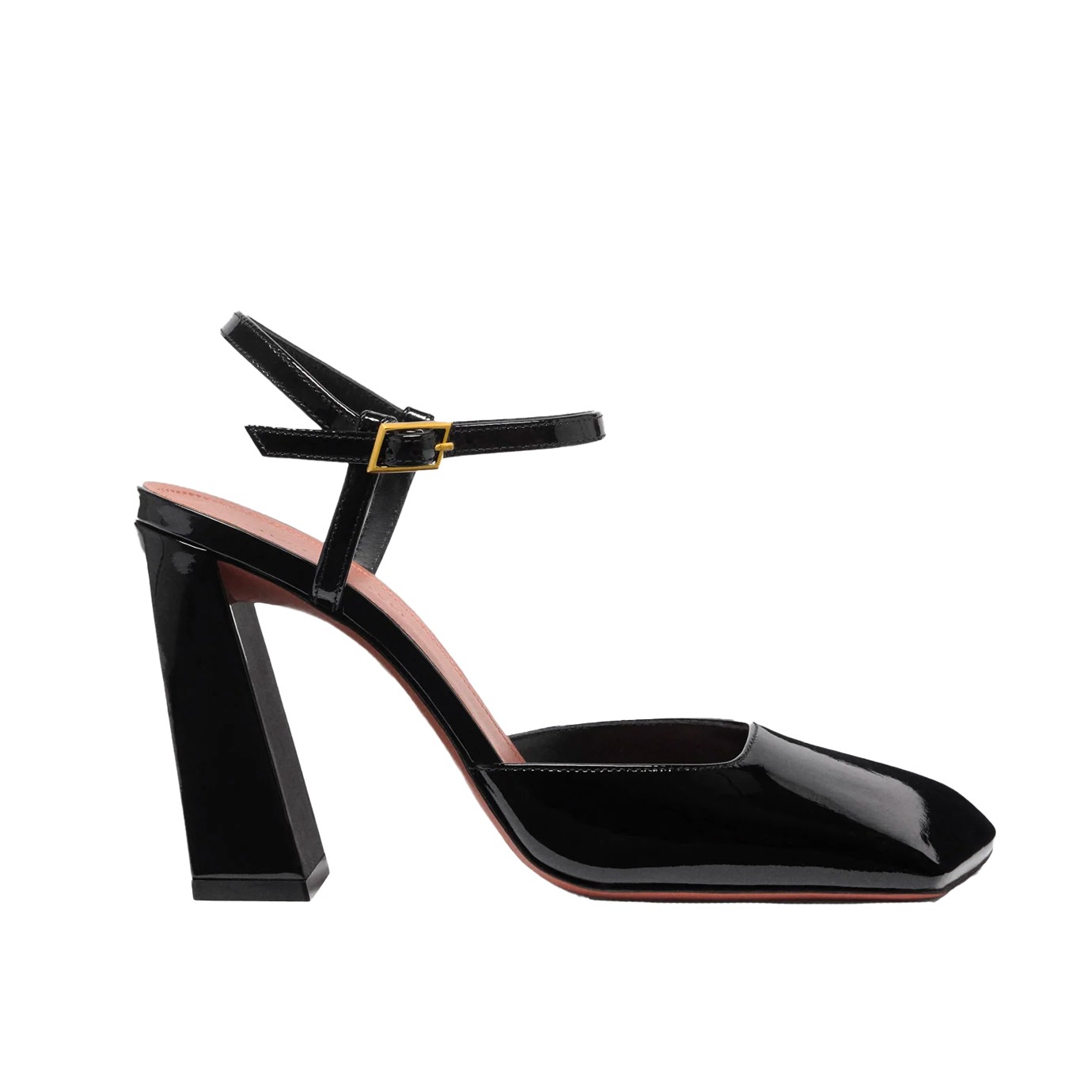 Visuel 1 : Collection Amina Muaddi Bordeaux | Escarpin Charlotte en cuir vernis noir | Boutique de chaussures de Luxe Parenthese