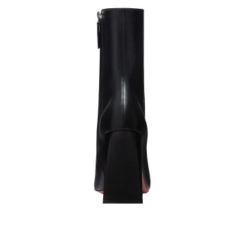 Visuel 3 : Collection Amina Muaddi Bordeaux | Bottine Marine en cuir noir | Boutique de chaussures de Luxe Parenthese