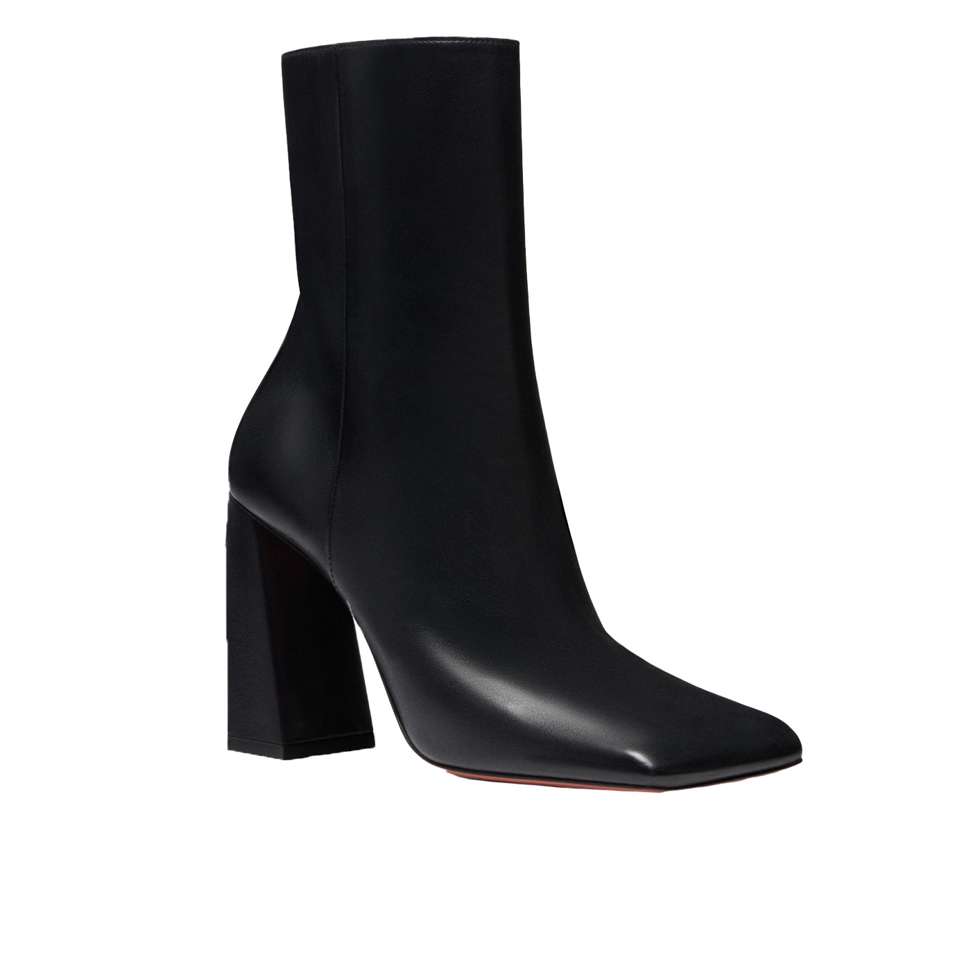 Visuel 2 : Collection Amina Muaddi Bordeaux | Bottine Marine en cuir noir | Boutique de chaussures de Luxe Parenthese