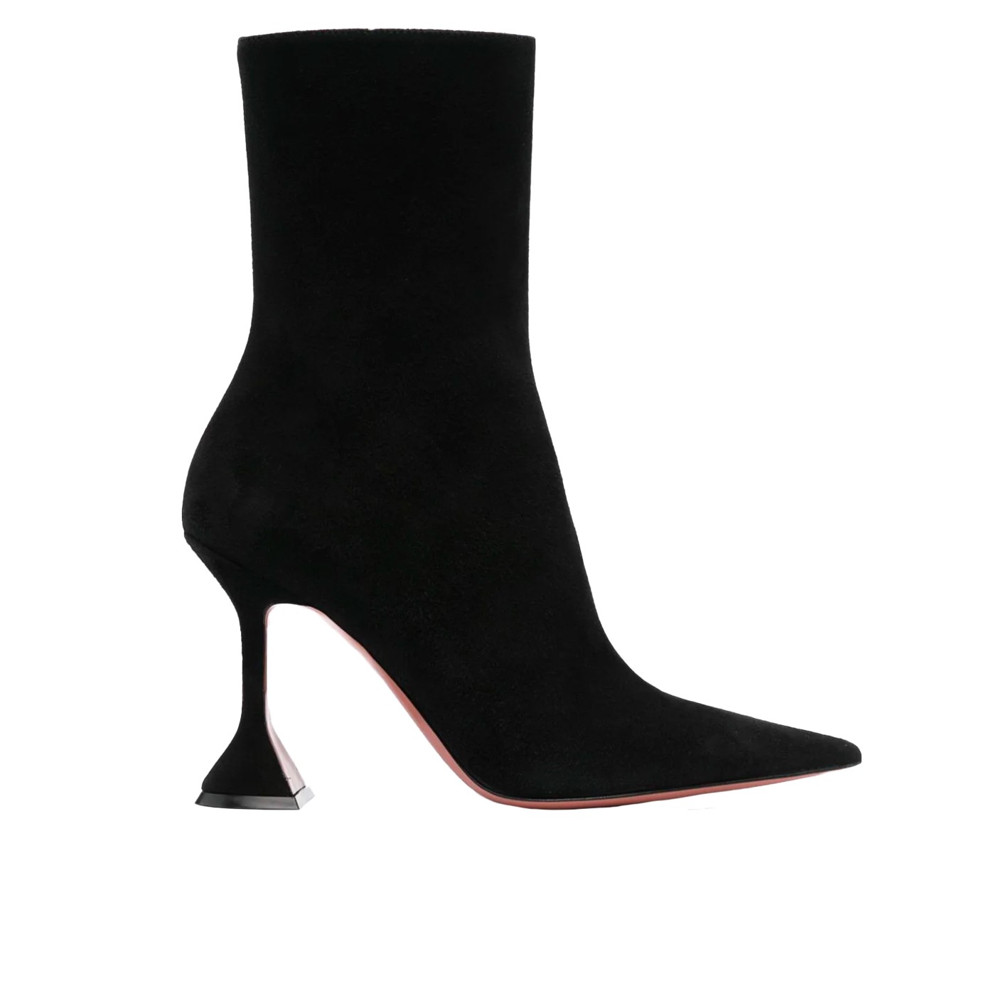 Visuel 1 : Collection Amina Muaddi Bordeaux | Bottine Giorgia en veau velours noir | Boutique de chaussures de Luxe Parenthese