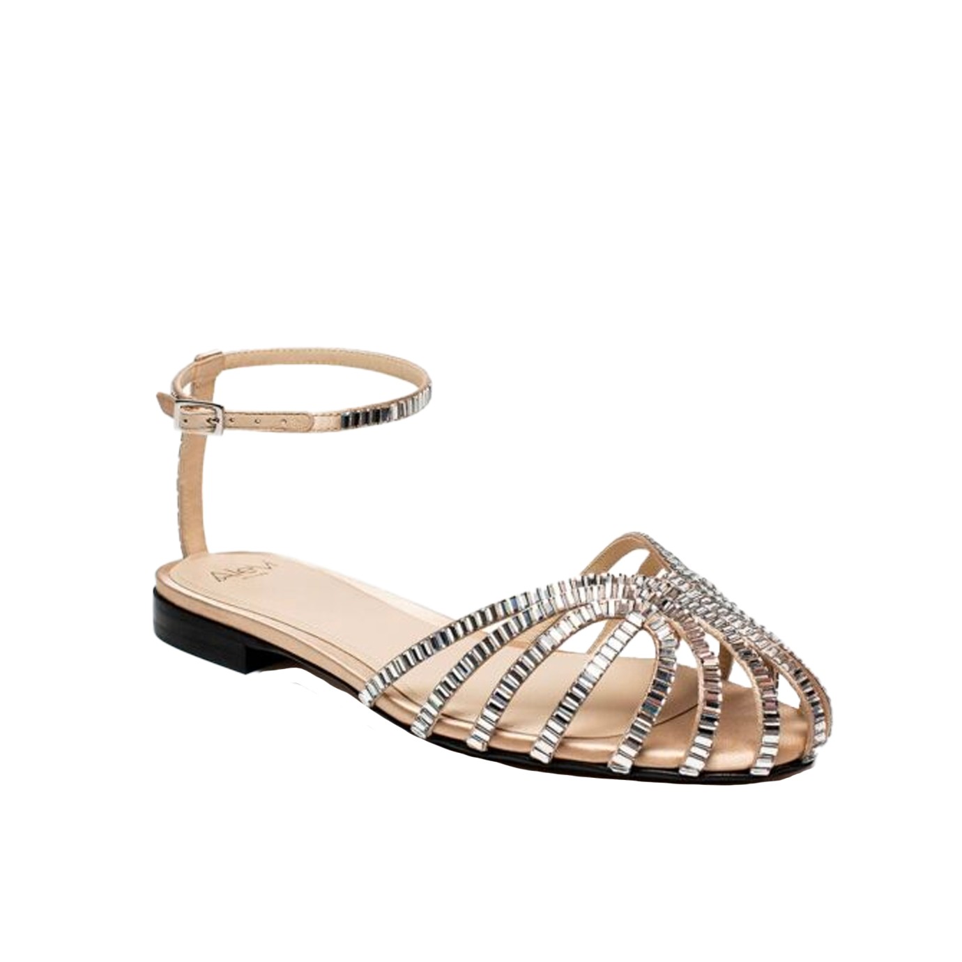 Visuel 2 : Collection Alevi Bordeaux | Sandale Rebecca en satin Nude| Boutique de sac de Chaussures de luxe| Parenthese Bordeaux