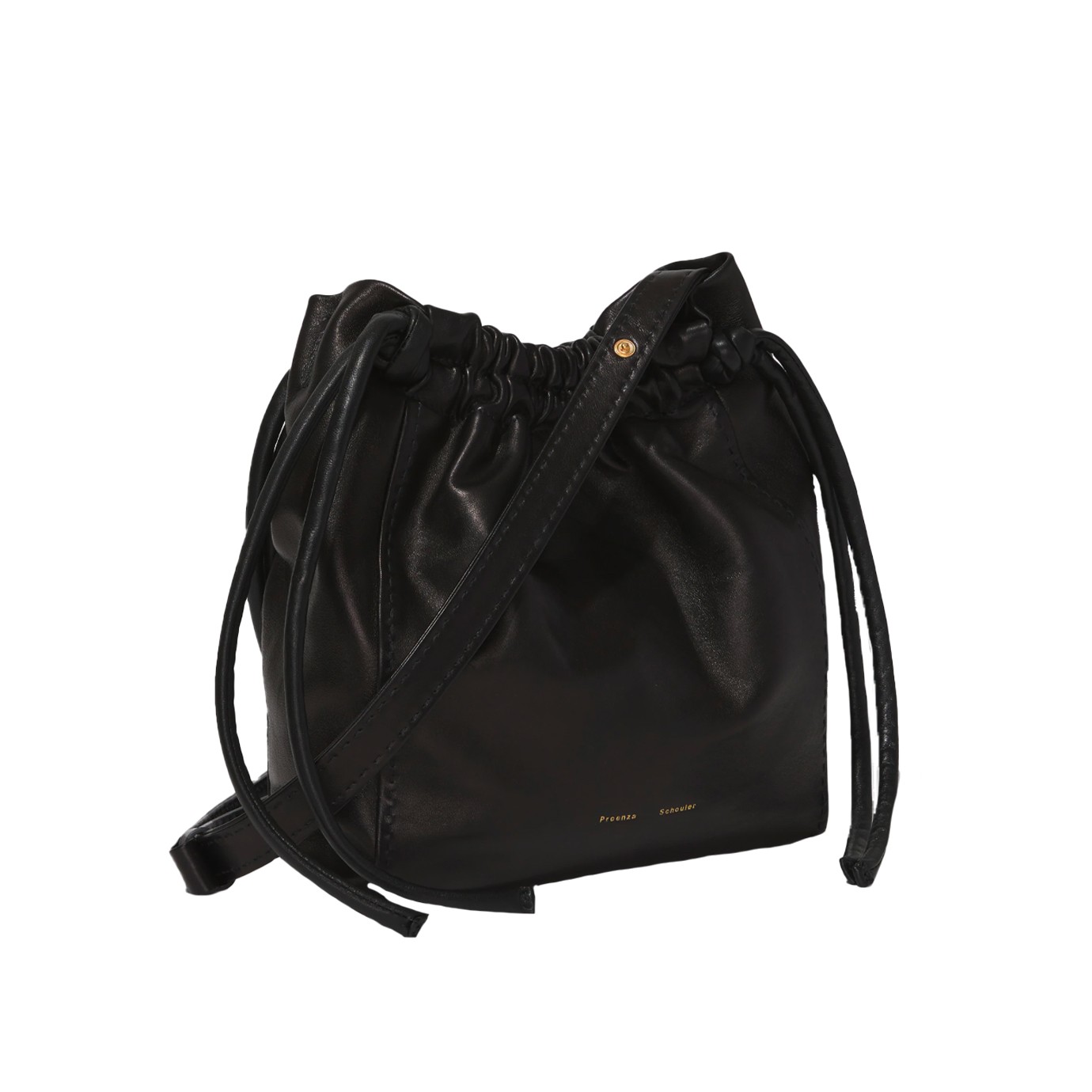 Visuel 2 : Collection Proenza Schouler Bordeaux | Sac Drawstring Pouch en cuir Noir| Boutique de sacs de Luxe Parenthese