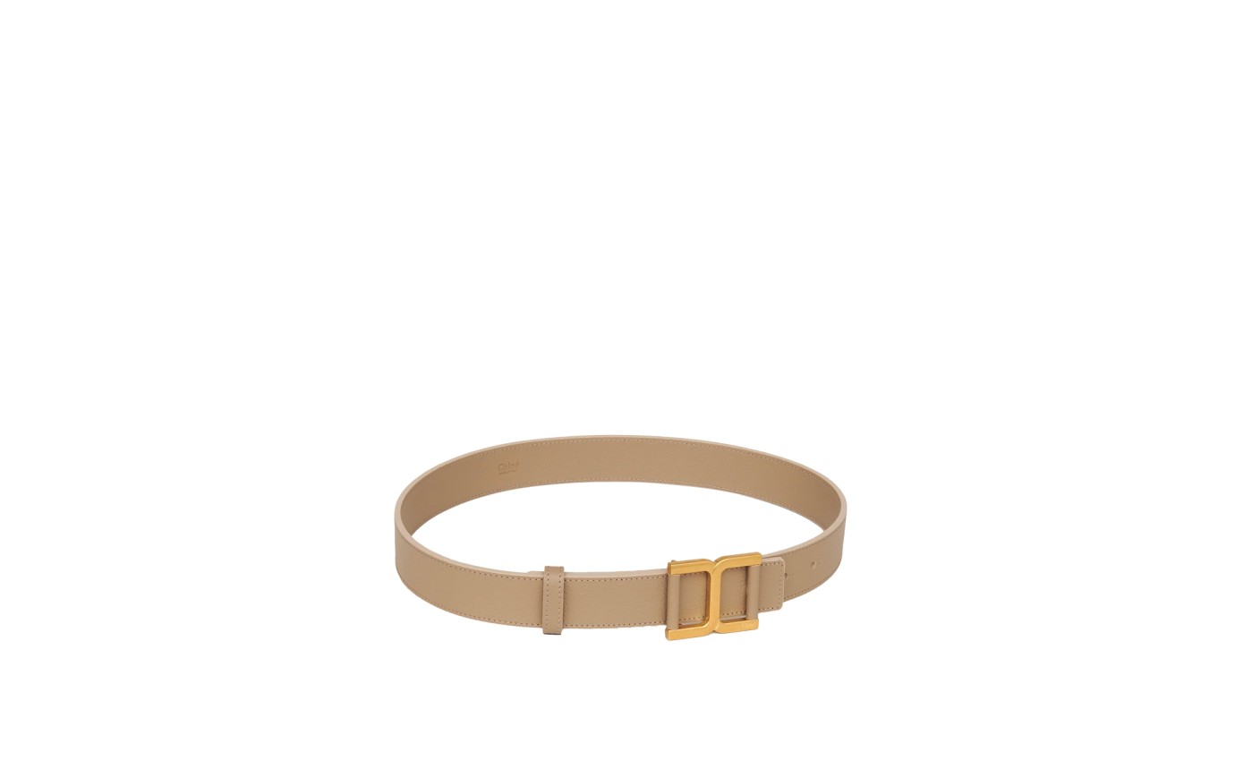 Visuel 1 : Collection Chloé Bordeaux |Ceinture Marcie en cuir beige | Boutique de ceinture de Luxe Parenthese