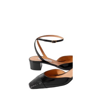 Visuel 3 : Collection Aquazzura Bordeaux | Sandale French Flirt Noir| Boutique de ceinture de Luxe Parenthese