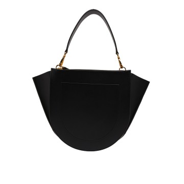 Visuel 3 : Collection Wandler Bordeaux | Sac Hortensia Medium en cuir Noir| Boutique de sacs de Luxe Parenthese