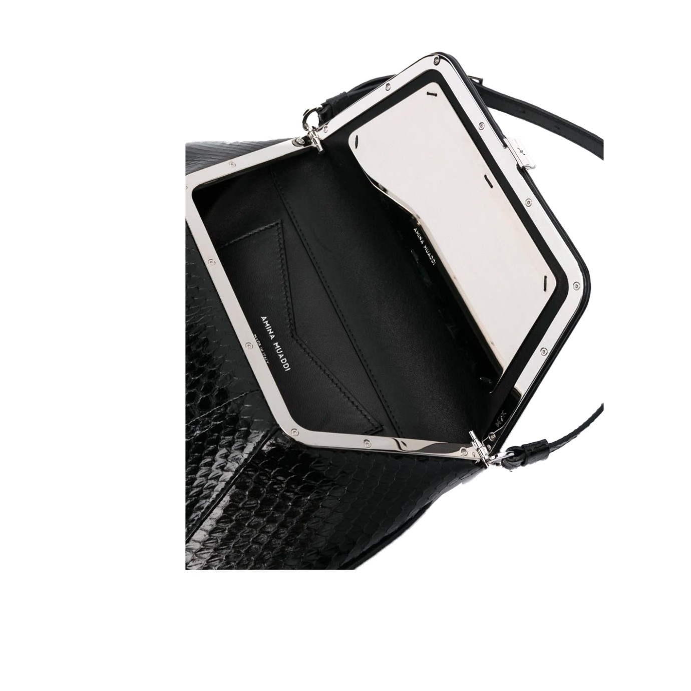 Visuel 3 : Collection Amina Muaddi Bordeaux | Sac Ami en cuir Noir| Boutique de sacs de Luxe Parenthese