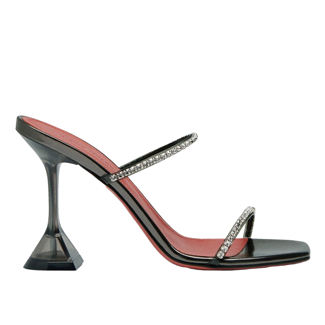 Visuel 1 : Collection Amina Muaddi Bordeaux | Mule Gilda noir| Boutique de chaussures de Luxe Parenthese