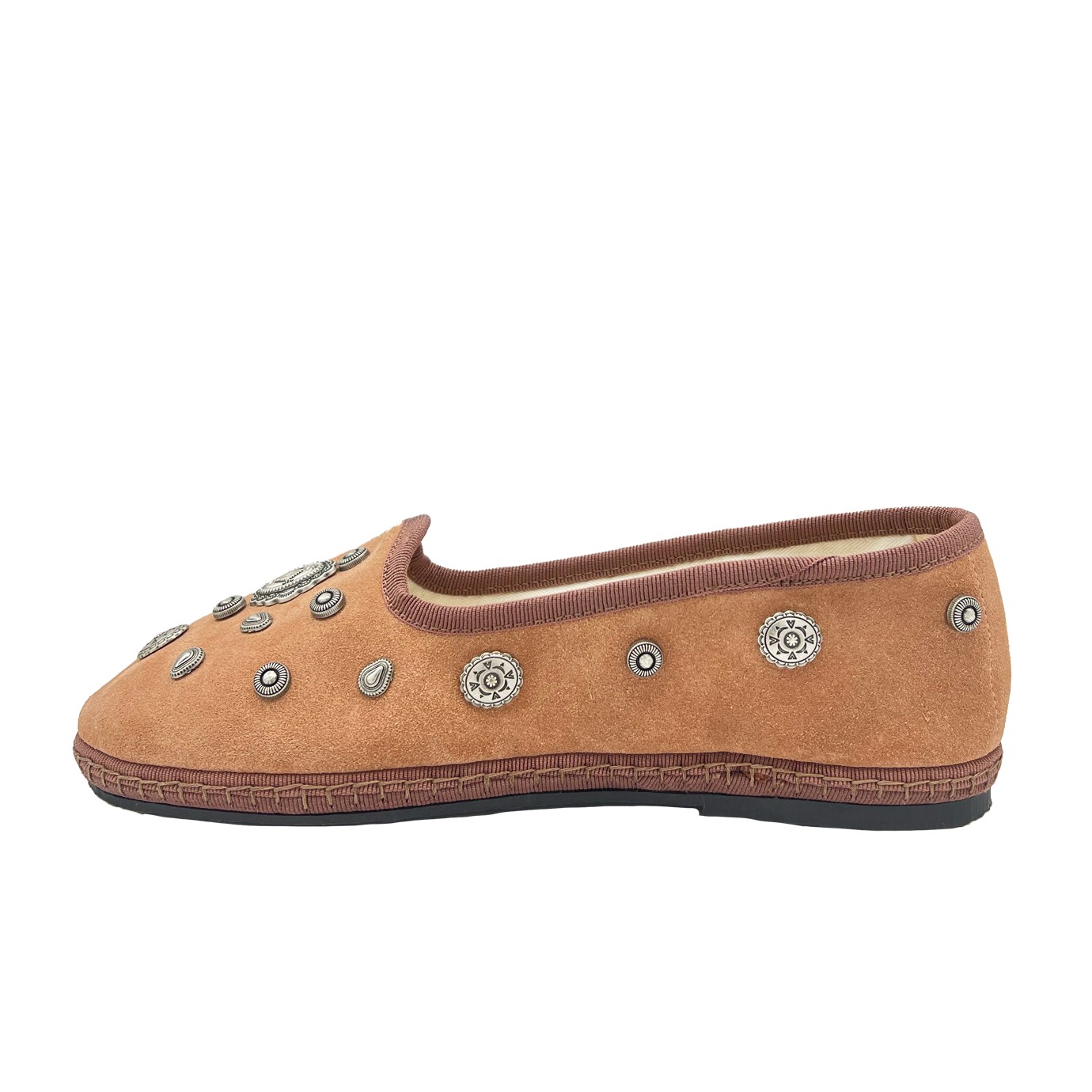 Visuel 2 : Collection Fortela Bordeaux | Slippers en veau velours rose nude| Boutique de chaussures de Luxe Parenthese Bordeaux