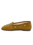 Visuel 2 : Collection Fortela Bordeaux | Slippers en veau velours camel| Boutique de chaussures de Luxe Parenthese Bordeaux