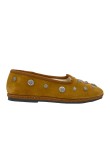 Visuel 1 : Collection Fortela Bordeaux | Slippers en veau velours camel| Boutique de chaussures de Luxe Parenthese Bordeaux