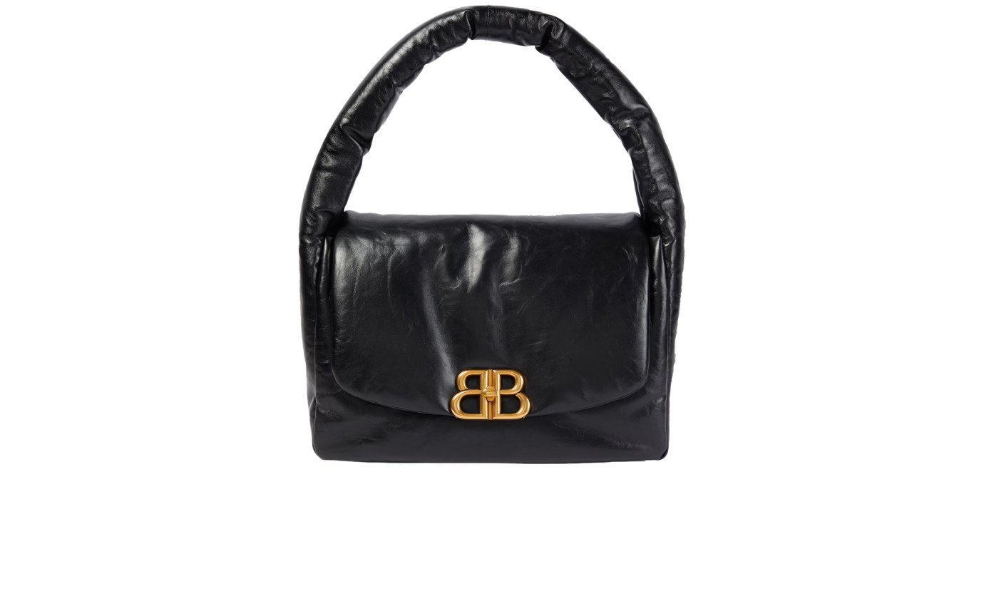 Visuel 1 : Collection Balenciaga Bordeaux | Sac Monaco Sling noir| Boutique de sac de Luxe Parenthese Bordeaux