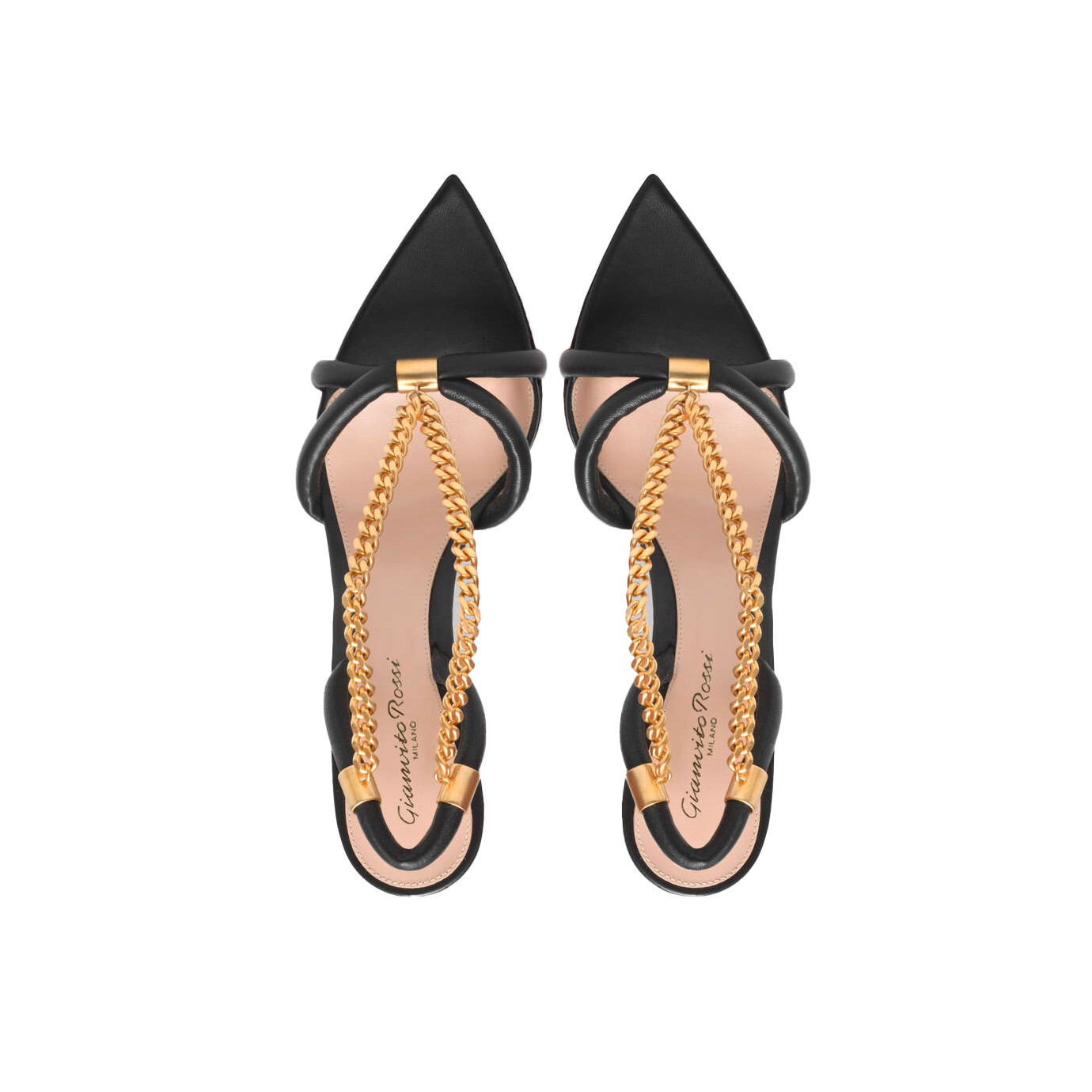 Visuel 3 : Collection Gianvito Rossi Bordeaux | Sandale Minerva en cuir noir or or | Boutique de chaussures de Luxe Parenthese