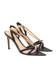 Visuel 2 : Collection Gianvito Rossi Bordeaux | Sandale Minerva en cuir noir or or | Boutique de chaussures de Luxe Parenthese