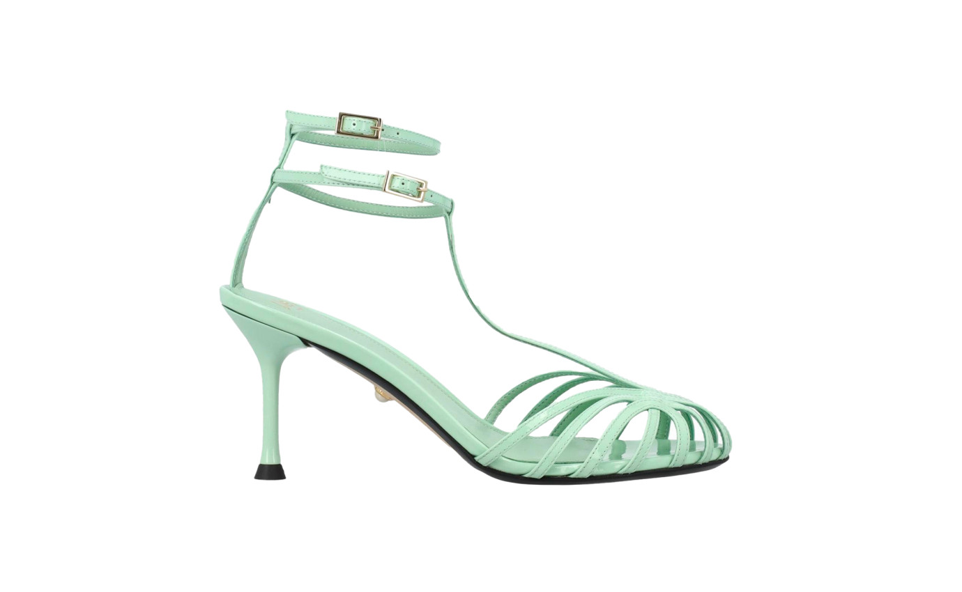 Visuel 1 : Collection Alevì Bordeaux | Sandale Jessie en cuir Tiffany | Boutique de chaussures de Luxe Parenthese