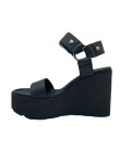 Visuel 2 : Collection Gianvito Rossi Bordeaux | Sandale compensee en cuir noir | Boutique de chaussures de Luxe Parenthese