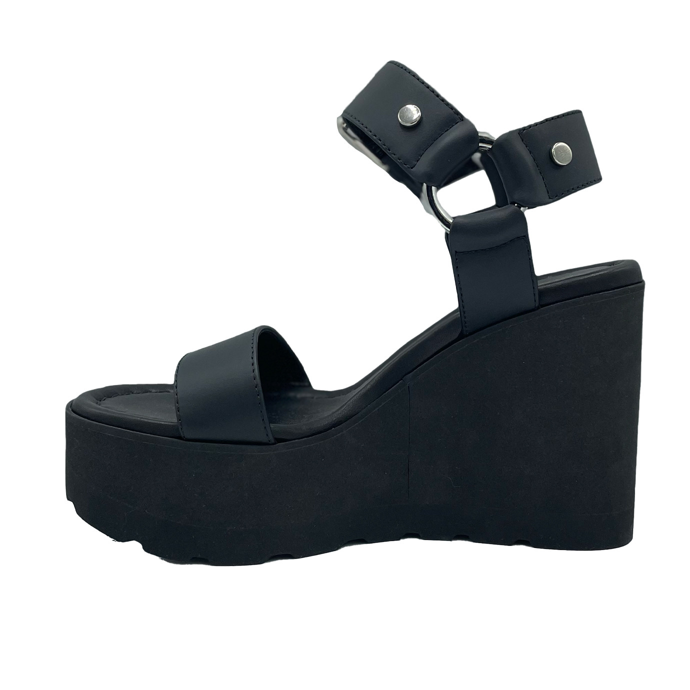 Visuel 2 : Collection Gianvito Rossi Bordeaux | Sandale compensee en cuir noir | Boutique de chaussures de Luxe Parenthese