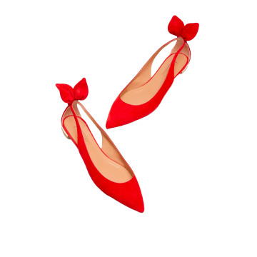 Visuel 3 : Collection Aquazzura Bordeaux | Ballerine Bow Tie Rouge| Boutique de chaussures de Luxe Parenthese Bordeaux