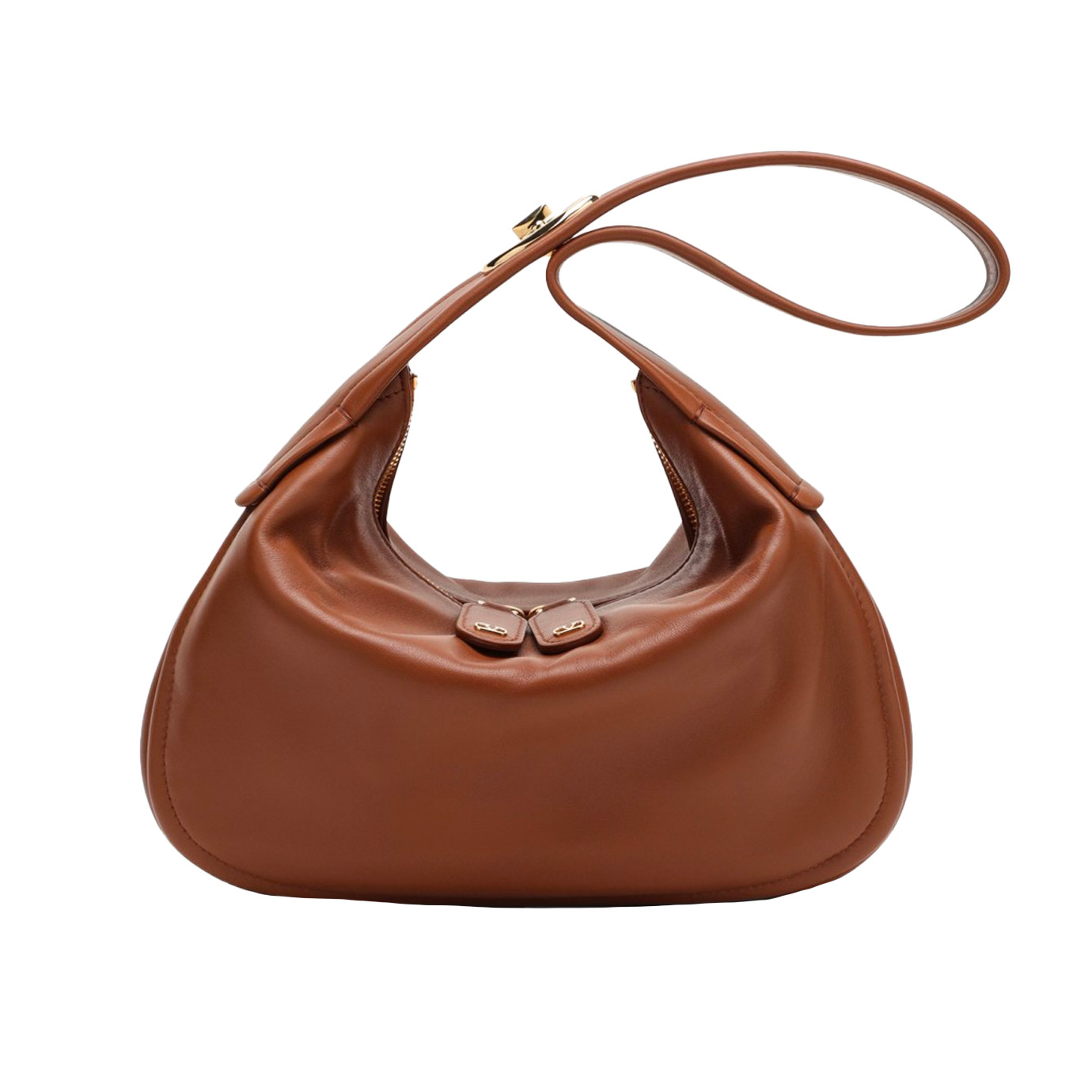 Visuel 1 : Valentino Garavani |Boutique Parenthese Bordeaux| Sacs de luxe pour femme |Sac SGo-Hobo en cuir marron