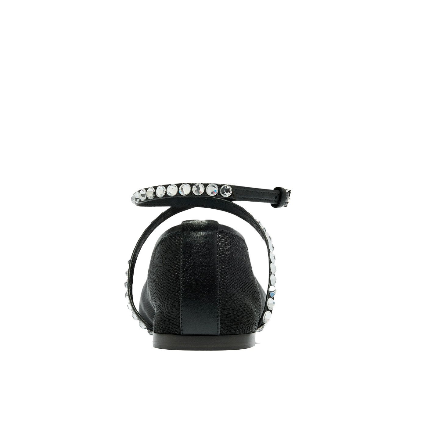 Visuel 3 : Collection Amina Muaddi Bordeaux | Ballerine Ane noir et strass|  Chaussures de Luxe Parenthese Bordeaux