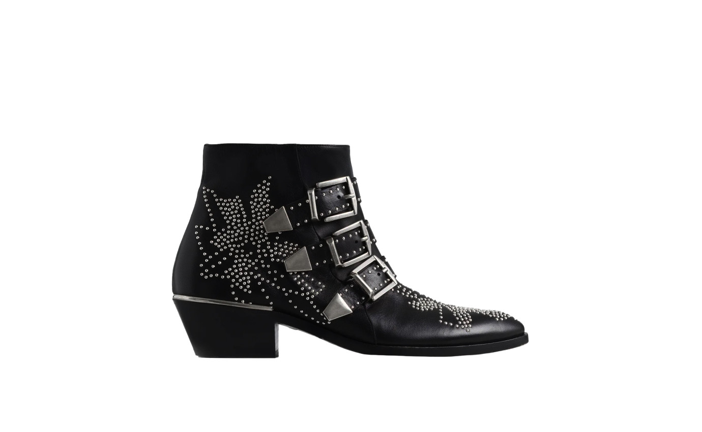 Visuel 1 : Chloé | Boots Susanna en cuir noir et argent | Boutique de chaussures de Luxe Parenthese