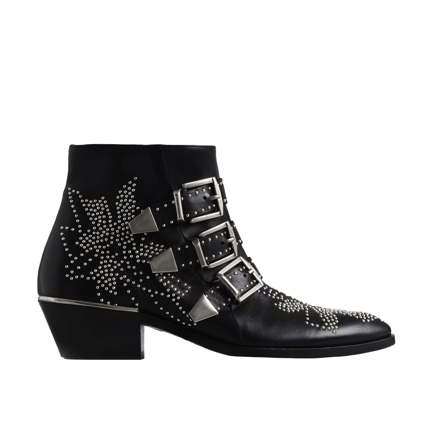 Visuel 1 : Chloé | Boots Susanna en cuir noir et argent | Boutique de chaussures de Luxe Parenthese