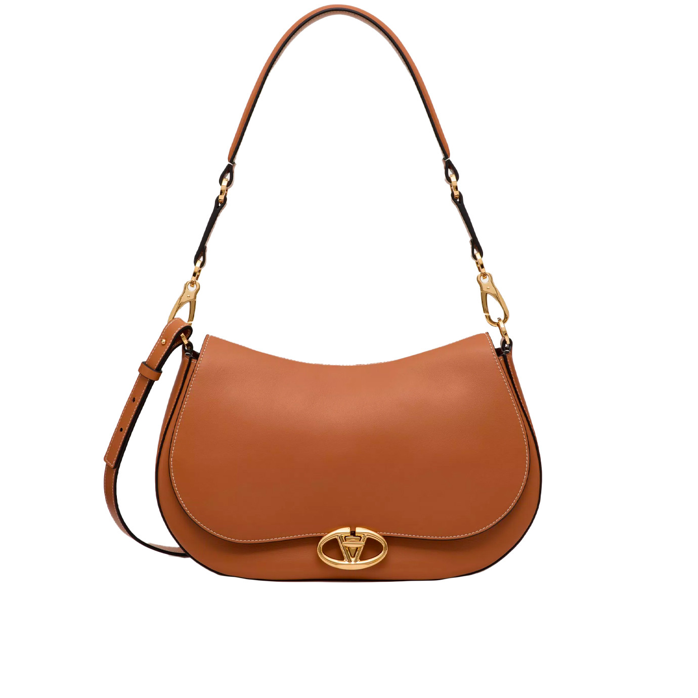 Visuel 1 : Collection Valentino Garavani Bordeaux | Sac Ohval en cuir camel | Boutique de sacs de Luxe Parenthese Bordeaux