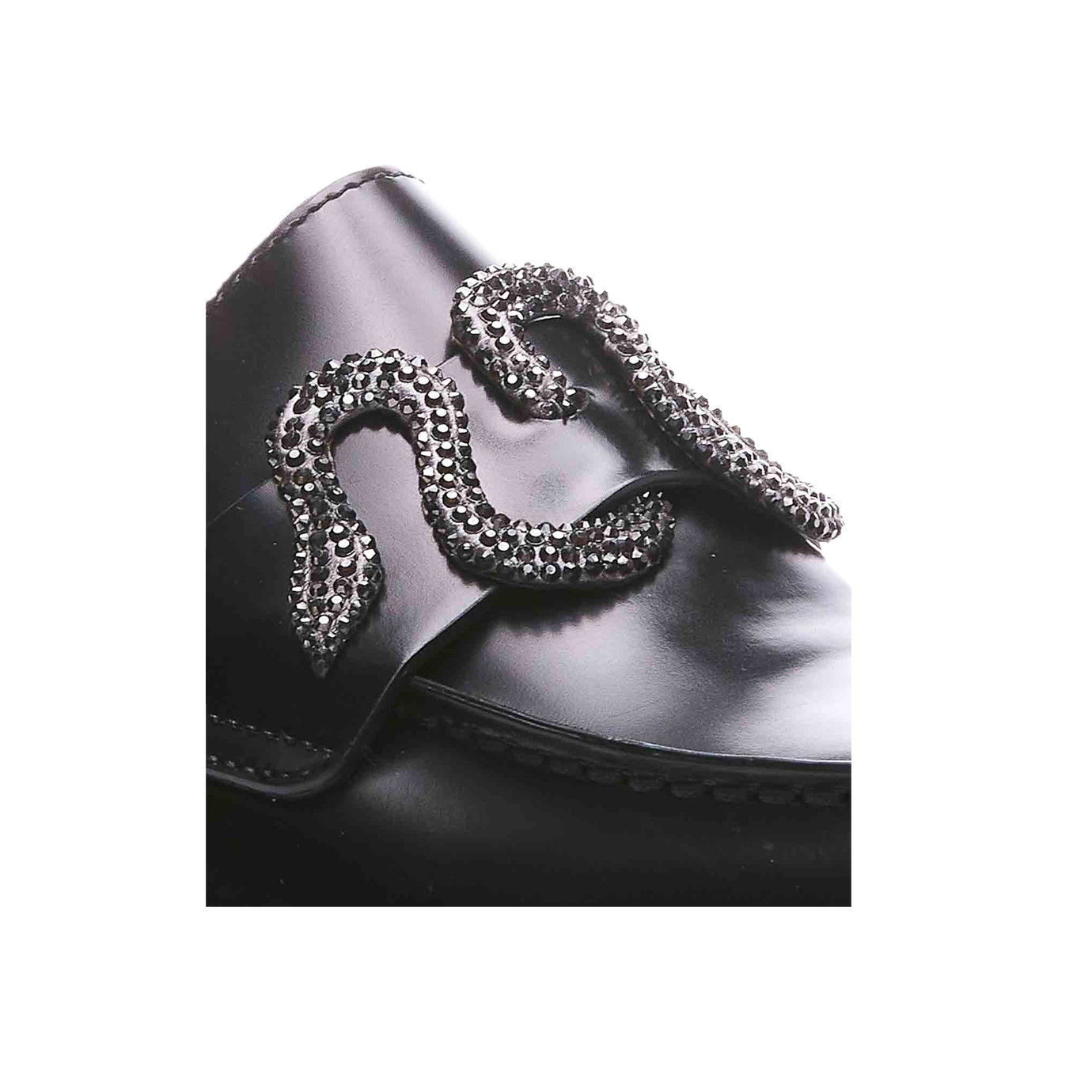 Visuel 3 : Collection René Caovilla Bordeaux | Mocassin Morgana Noir| Boutique de chaussures de Luxe pour femme