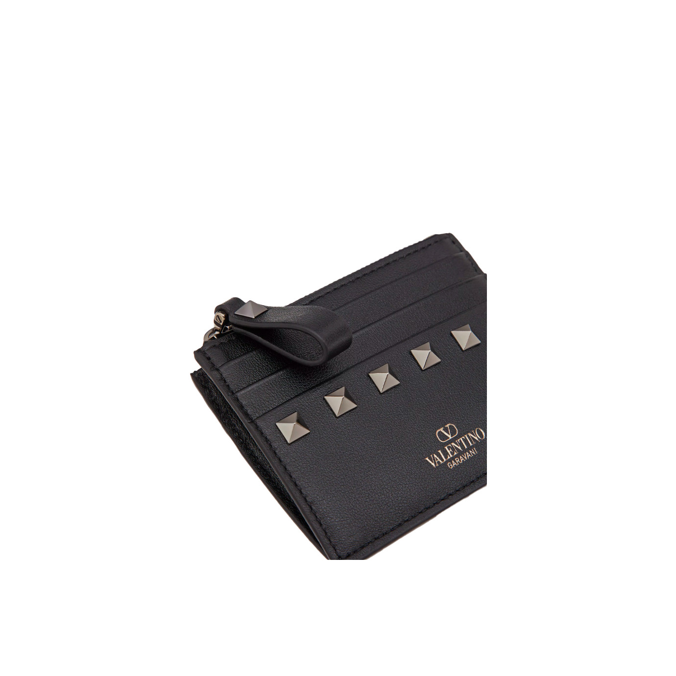 Visuel 2 : Collection Valentino Garavani Bordeaux | Porte-cartes rockstud noir| Boutique d'accessoires de Luxe Parenthese
