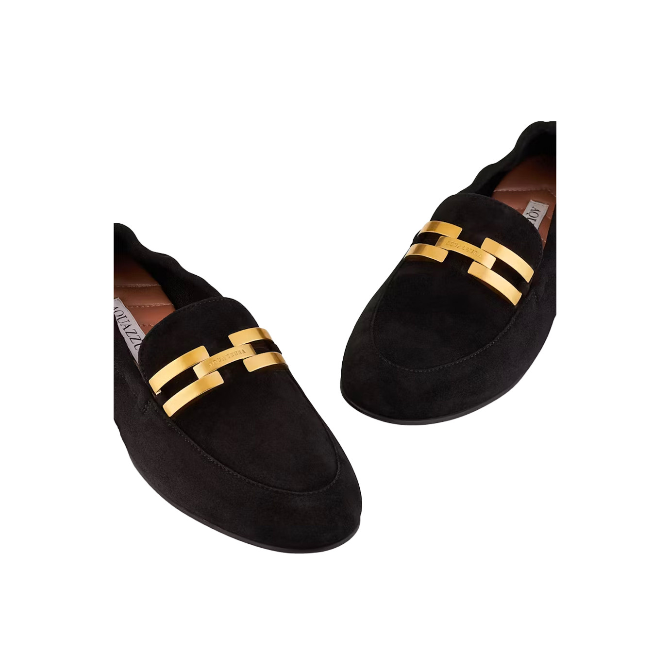 Visuel 3 : Collection Aquazzura Bordeaux | Mocassin Brandi en veau velours noir| Boutique de chaussures de Luxe Parenthese