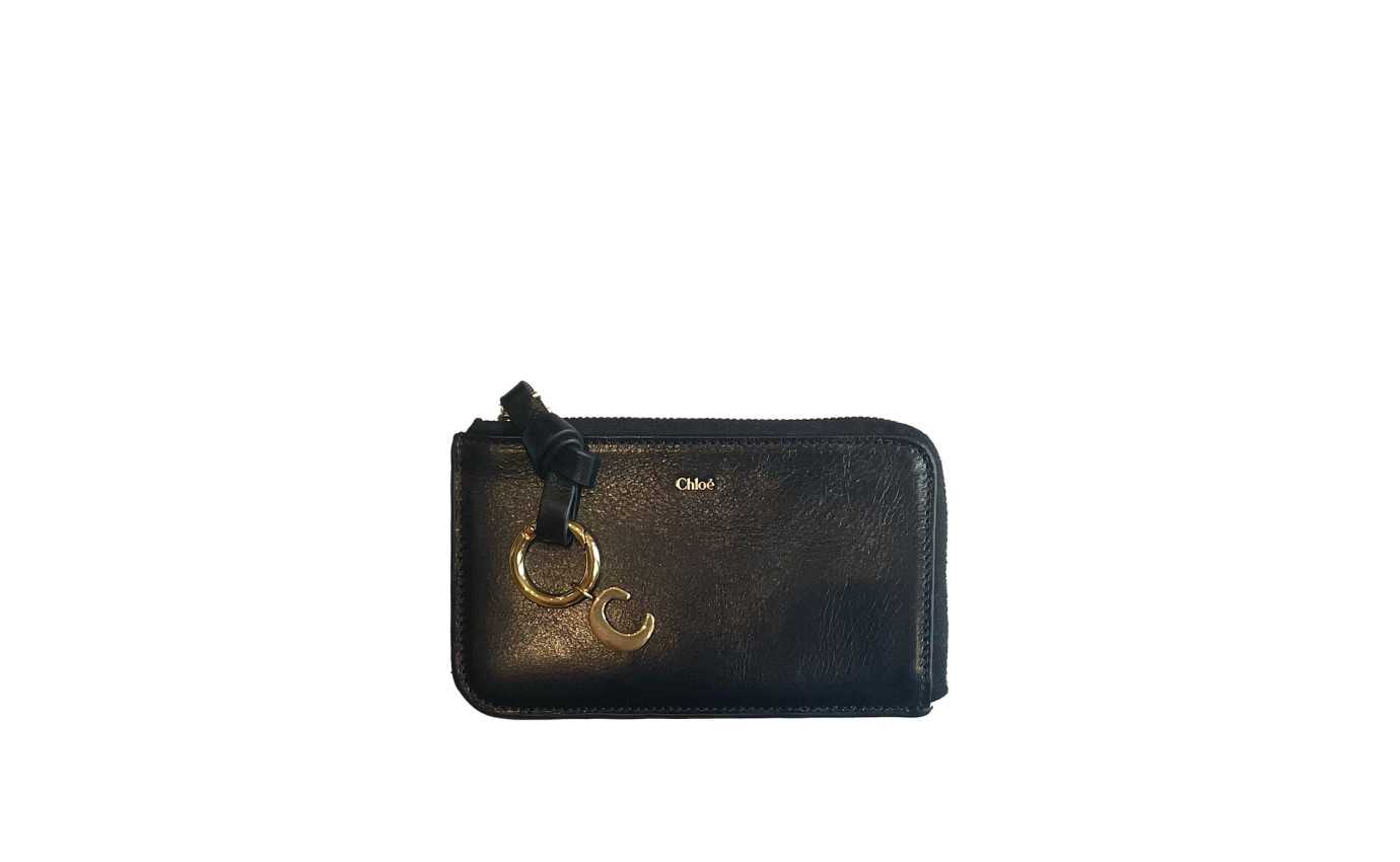 Visuel 1 : Collection Chloé Bordeaux | Porte-monnaie Alphabet Noir | Boutique d'accessoires de Luxe Parenthese Bordeaux
