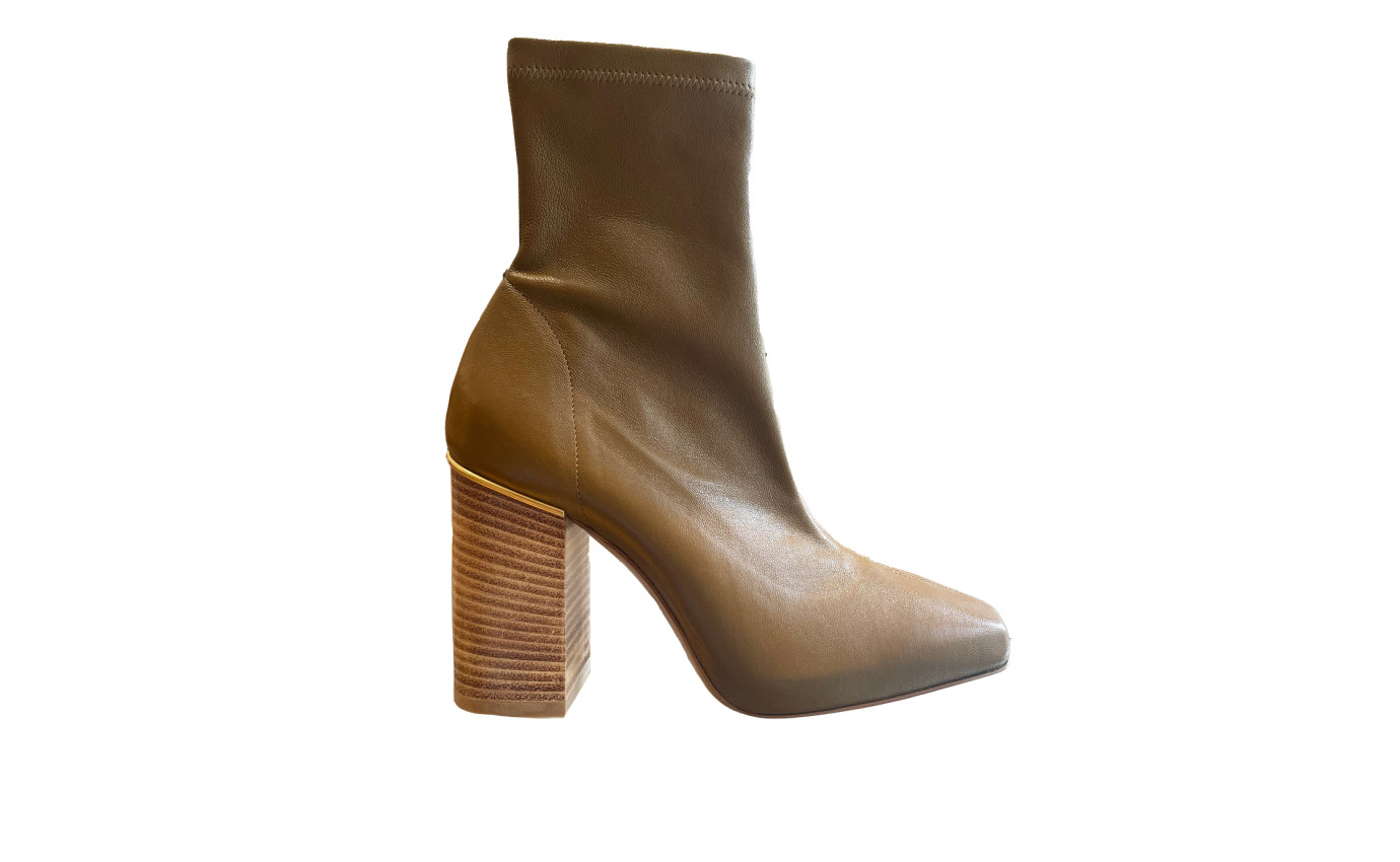 Visuel 1 : Collection Ambre Bordeaux | Bottine Ambre en cuir Dark Kaki | Chaussures de Luxe Parenthese Bordeaux