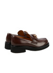 Visuel 2 : Collection Valentino Garavani Bordeaux | Mocassin Vlogo en cuir marron | Chaussures de Luxe Parenthese Bordeaux