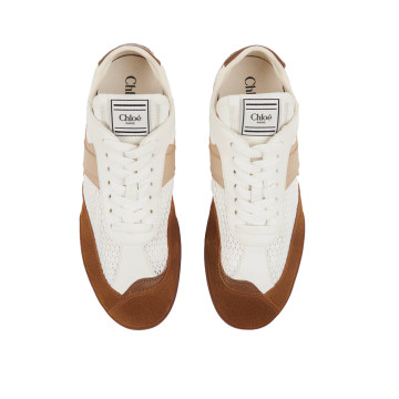 Visuel 3 : Collection Chloé Bordeaux | Sneaker haute kick en cuir camel| Boutique de Chaussures de luxe Parenthese Bordeaux